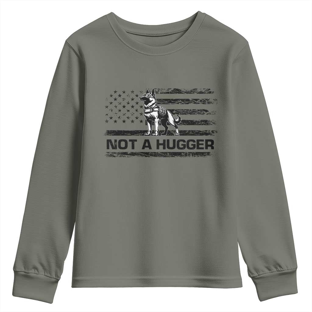 Belgian Malinois American Flag Youth Sweatshirt K9 Dog Lovers German Shepherd TS10 Military Green Print Your Wear
