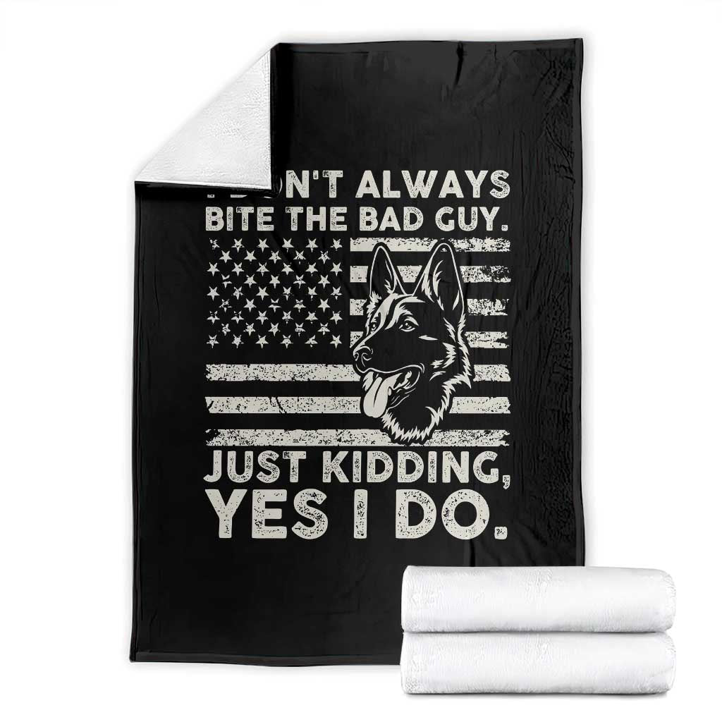 Funny K9 Throw Blanket Belgian Malinois American Flag Police Officer TS10 Black Print Your Wear