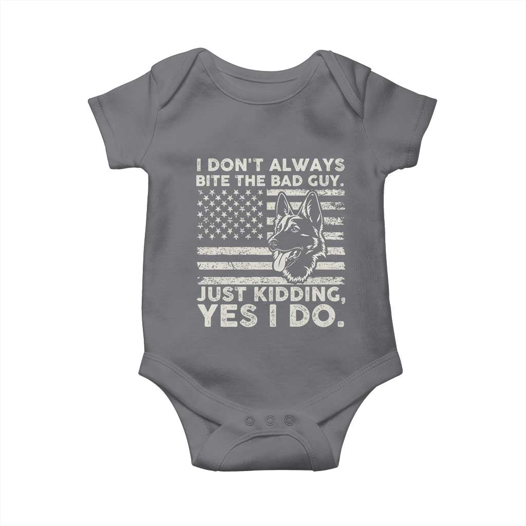 Funny K9 Baby Onesie Belgian Malinois American Flag Police Officer TS10 Charcoal Print Your Wear