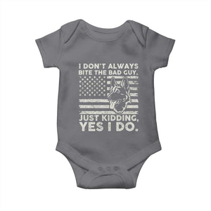 Funny K9 Baby Onesie Belgian Malinois American Flag Police Officer TS10 Charcoal Print Your Wear