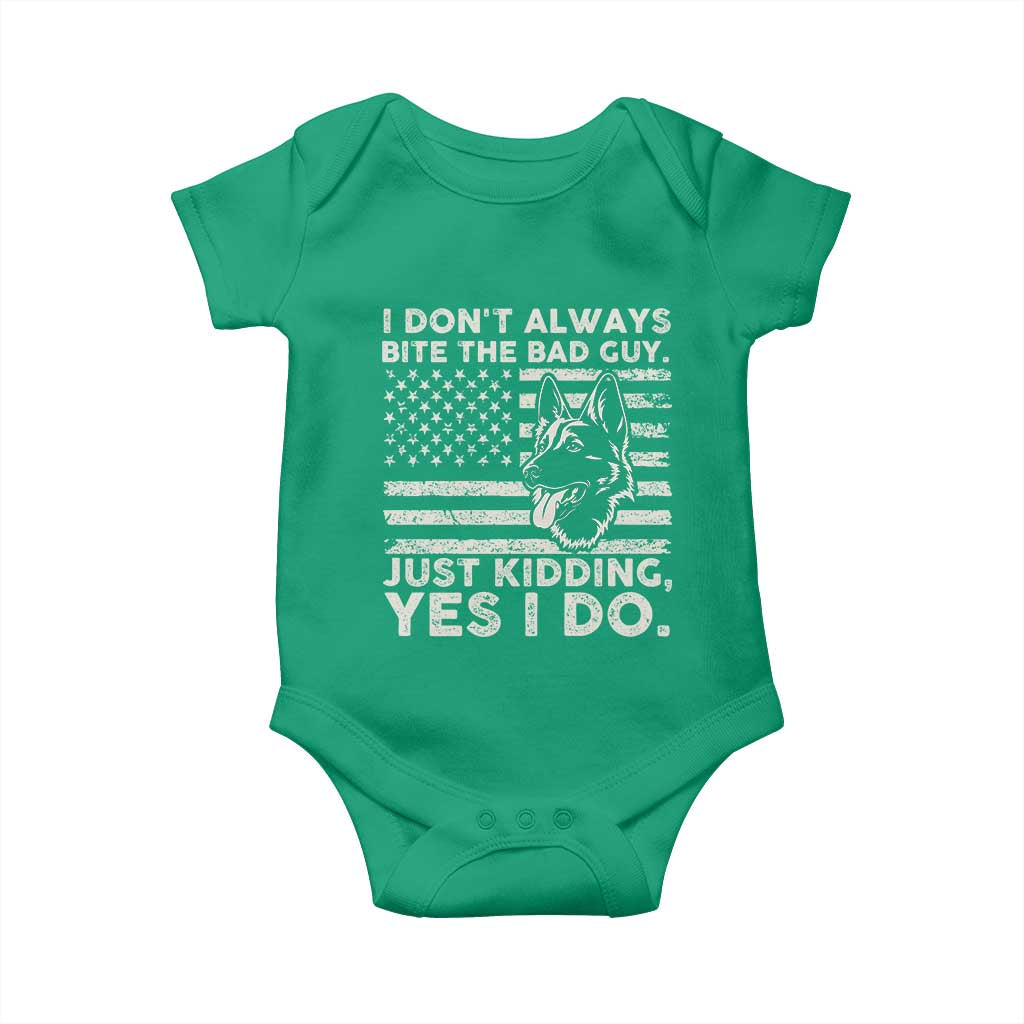 Funny K9 Baby Onesie Belgian Malinois American Flag Police Officer TS10 Irish Green Print Your Wear