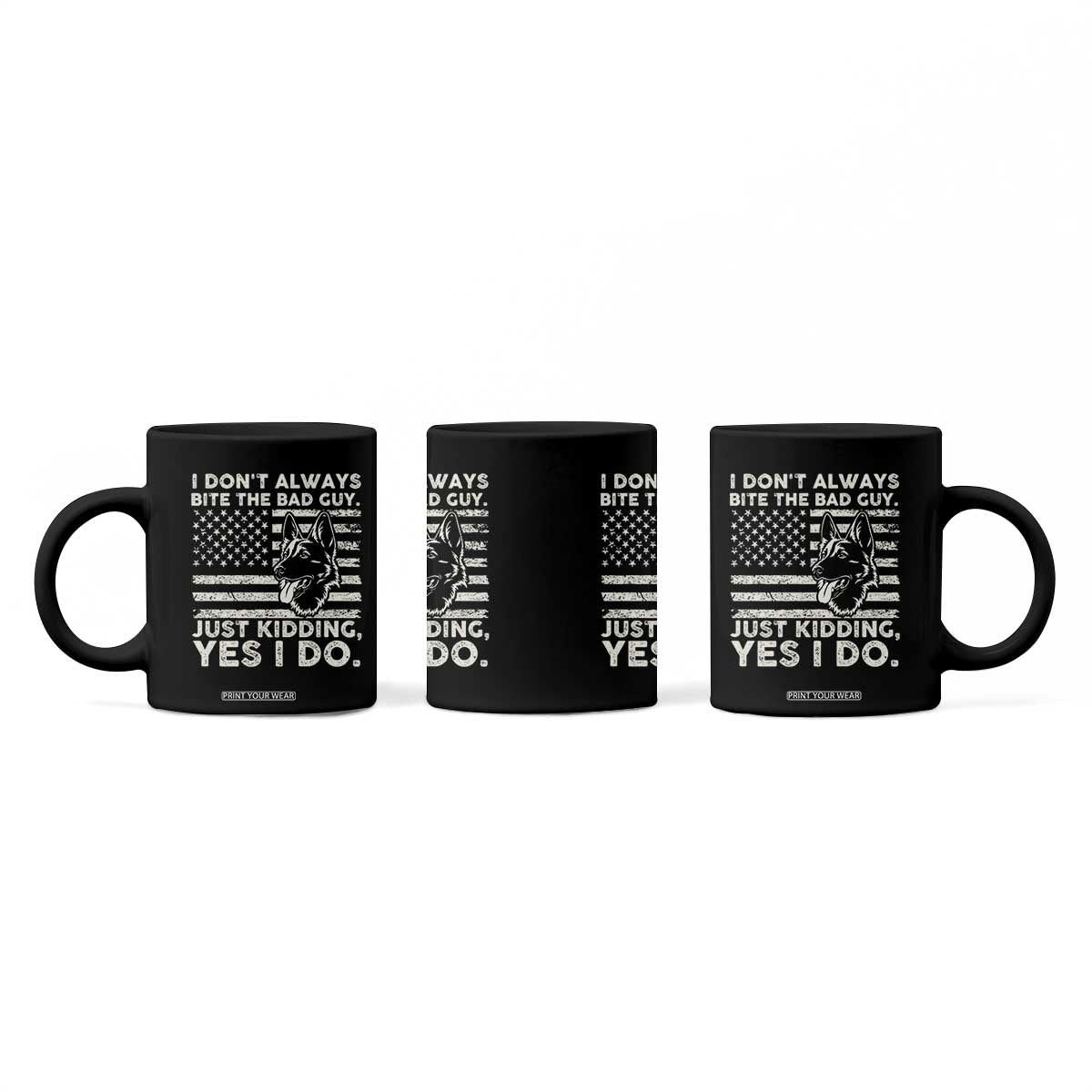 Funny K9 Coffee Mug Belgian Malinois American Flag Police Officer TS10 Print Your Wear
