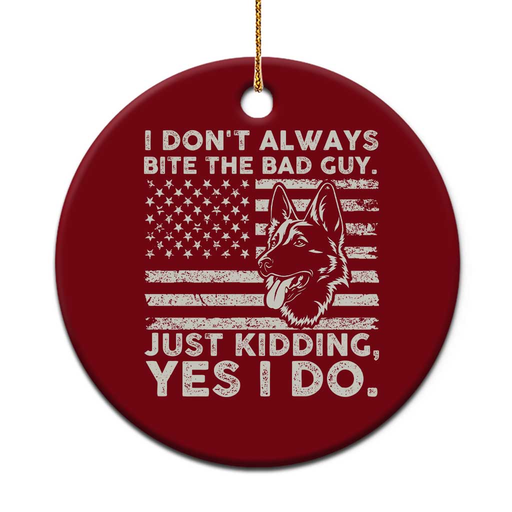 Funny K9 Ceramic Ornament Belgian Malinois American Flag Police Officer TS10 1pc Red Print Your Wear