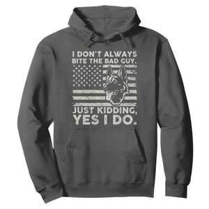 Funny K9 Hoodie Belgian Malinois American Flag Police Officer TS10 Dark Heather Print Your Wear
