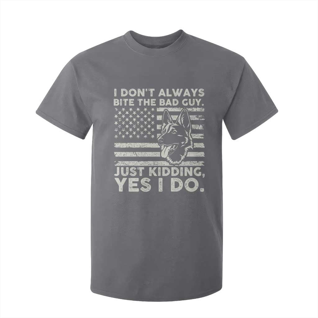 Funny K9 T Shirt For Kid Belgian Malinois American Flag Police Officer TS10 Charcoal Print Your Wear