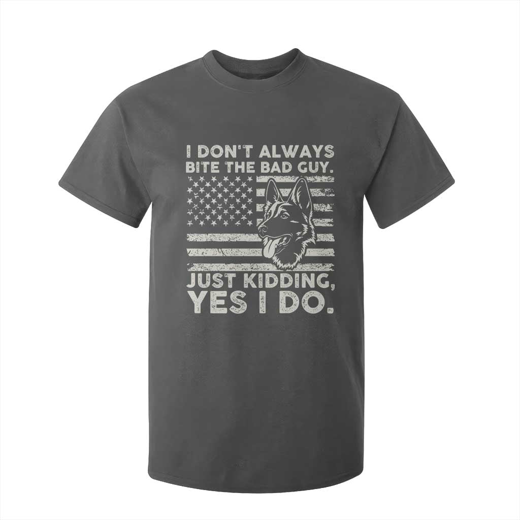 Funny K9 T Shirt For Kid Belgian Malinois American Flag Police Officer TS10 Dark Heather Print Your Wear