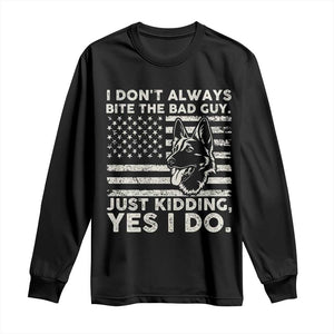 Funny K9 Long Sleeve Shirt Belgian Malinois American Flag Police Officer TS10 Black Print Your Wear