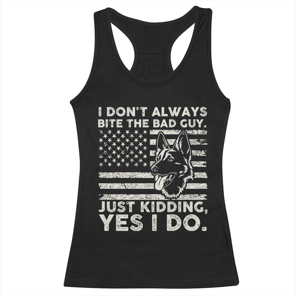 Funny K9 Racerback Tank Top Belgian Malinois American Flag Police Officer TS10 Black Print Your Wear