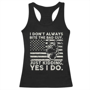 Funny K9 Racerback Tank Top Belgian Malinois American Flag Police Officer TS10 Black Print Your Wear