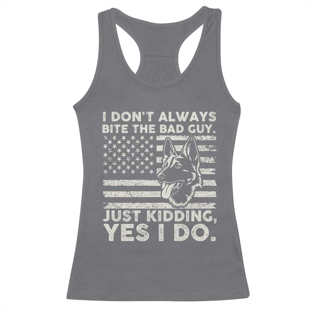 Funny K9 Racerback Tank Top Belgian Malinois American Flag Police Officer TS10 Charcoal Print Your Wear