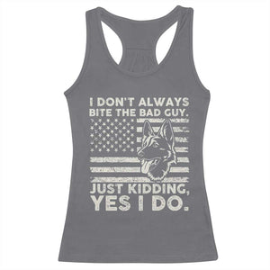 Funny K9 Racerback Tank Top Belgian Malinois American Flag Police Officer TS10 Charcoal Print Your Wear