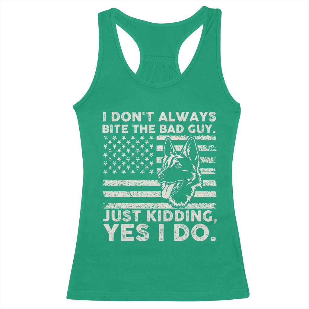 Funny K9 Racerback Tank Top Belgian Malinois American Flag Police Officer TS10 Irish Green Print Your Wear