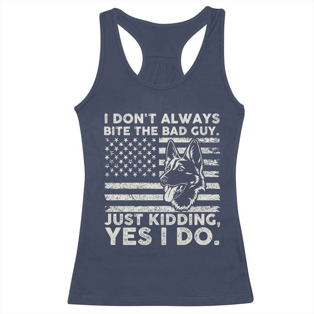 Funny K9 Racerback Tank Top Belgian Malinois American Flag Police Officer TS10 Navy Print Your Wear