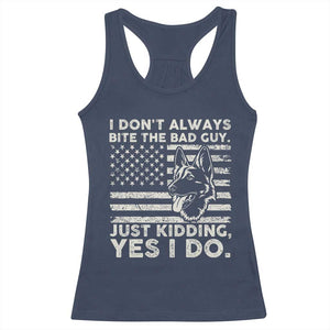 Funny K9 Racerback Tank Top Belgian Malinois American Flag Police Officer TS10 Navy Print Your Wear