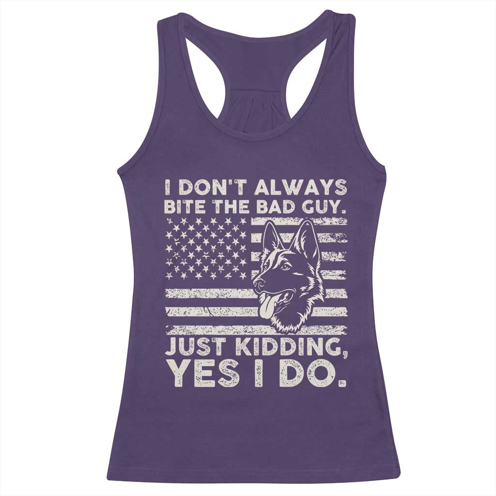 Funny K9 Racerback Tank Top Belgian Malinois American Flag Police Officer TS10 Purple Print Your Wear