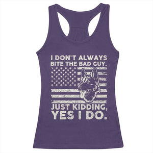 Funny K9 Racerback Tank Top Belgian Malinois American Flag Police Officer TS10 Purple Print Your Wear