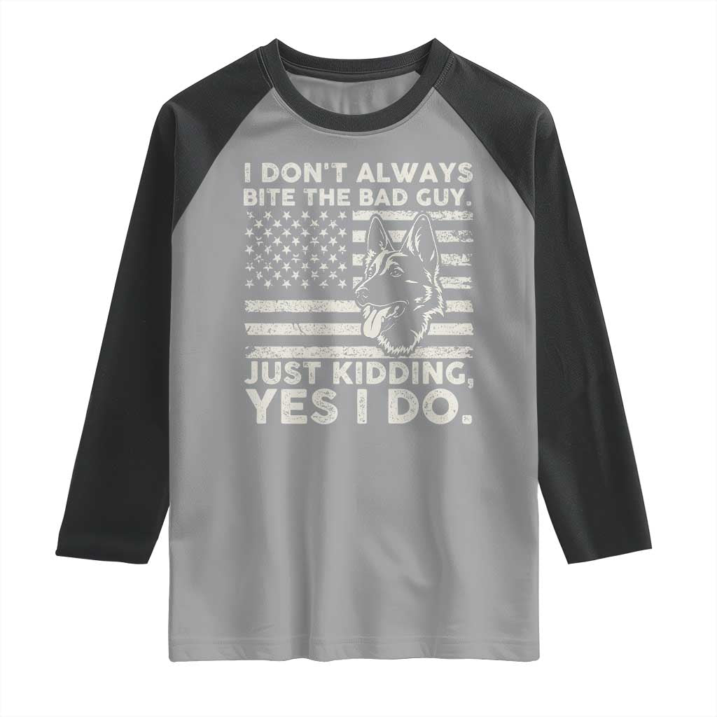 Funny K9 Raglan Shirt Belgian Malinois American Flag Police Officer TS10 Sport Gray Black Print Your Wear