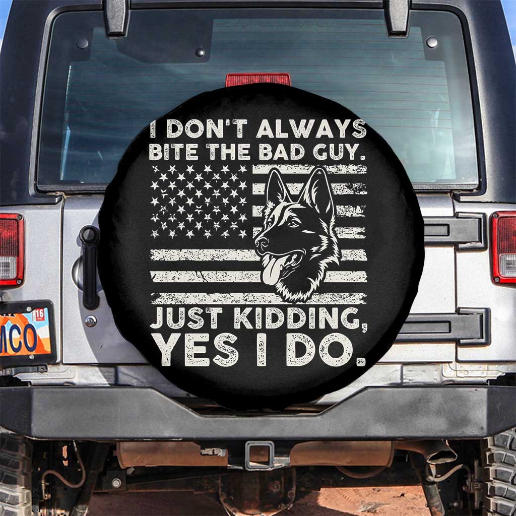 Funny K9 Spare Tire Cover Belgian Malinois American Flag Police Officer TS10 No hole Black Print Your Wear