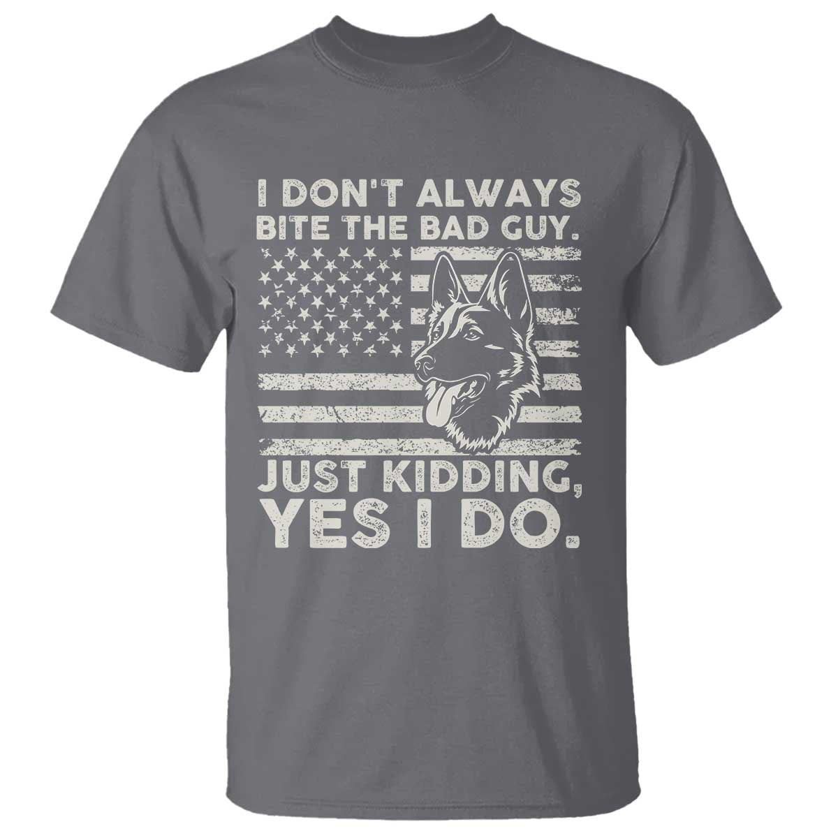 Funny K9 T Shirt Belgian Malinois American Flag Police Officer TS10 Charcoal Print Your Wear