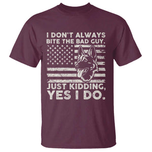 Funny K9 T Shirt Belgian Malinois American Flag Police Officer TS10 Maroon Print Your Wear