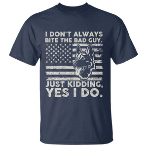 Funny K9 T Shirt Belgian Malinois American Flag Police Officer TS10 Navy Print Your Wear
