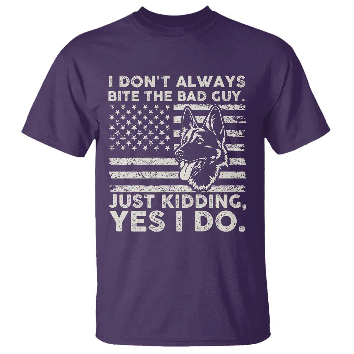 Funny K9 T Shirt Belgian Malinois American Flag Police Officer TS10 Purple Print Your Wear