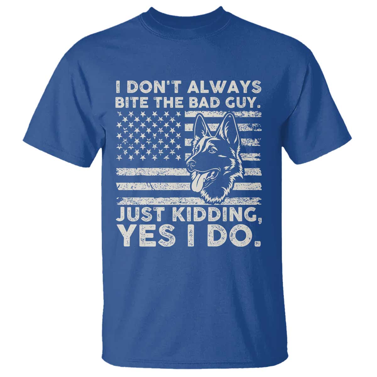 Funny K9 T Shirt Belgian Malinois American Flag Police Officer TS10 Royal Blue Print Your Wear