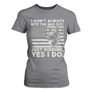Funny K9 T Shirt For Women Belgian Malinois American Flag Police Officer TS10 Charcoal Print Your Wear