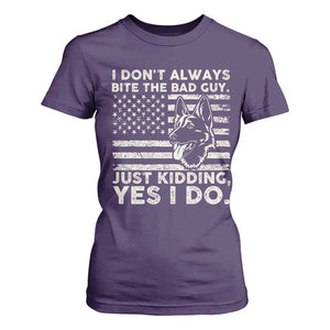 Funny K9 T Shirt For Women Belgian Malinois American Flag Police Officer TS10 Purple Print Your Wear