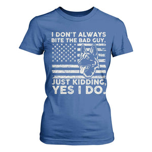 Funny K9 T Shirt For Women Belgian Malinois American Flag Police Officer TS10 Royal Blue Print Your Wear
