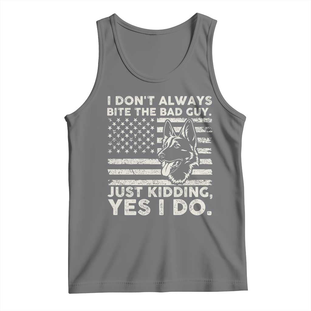 Funny K9 Tank Top Belgian Malinois American Flag Police Officer TS10 Black Heather Print Your Wear