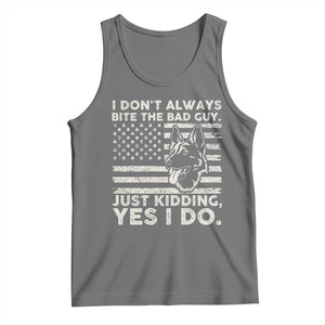 Funny K9 Tank Top Belgian Malinois American Flag Police Officer TS10 Black Heather Print Your Wear