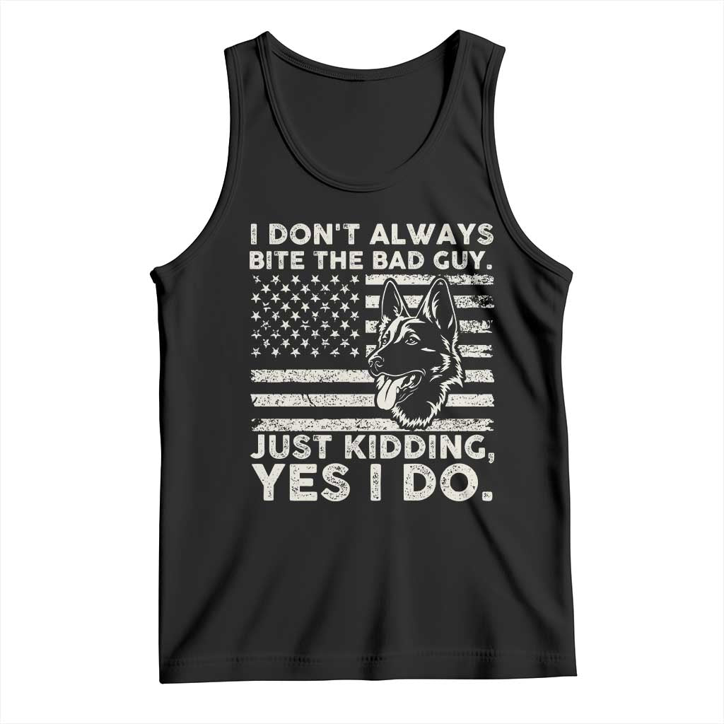 Funny K9 Tank Top Belgian Malinois American Flag Police Officer TS10 Black Print Your Wear