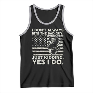 Funny K9 Tank Top Belgian Malinois American Flag Police Officer TS10 Black Athletic Heather Print Your Wear