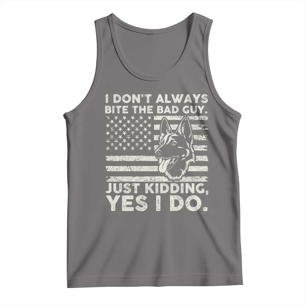 Funny K9 Tank Top Belgian Malinois American Flag Police Officer TS10 Deep Heather Print Your Wear