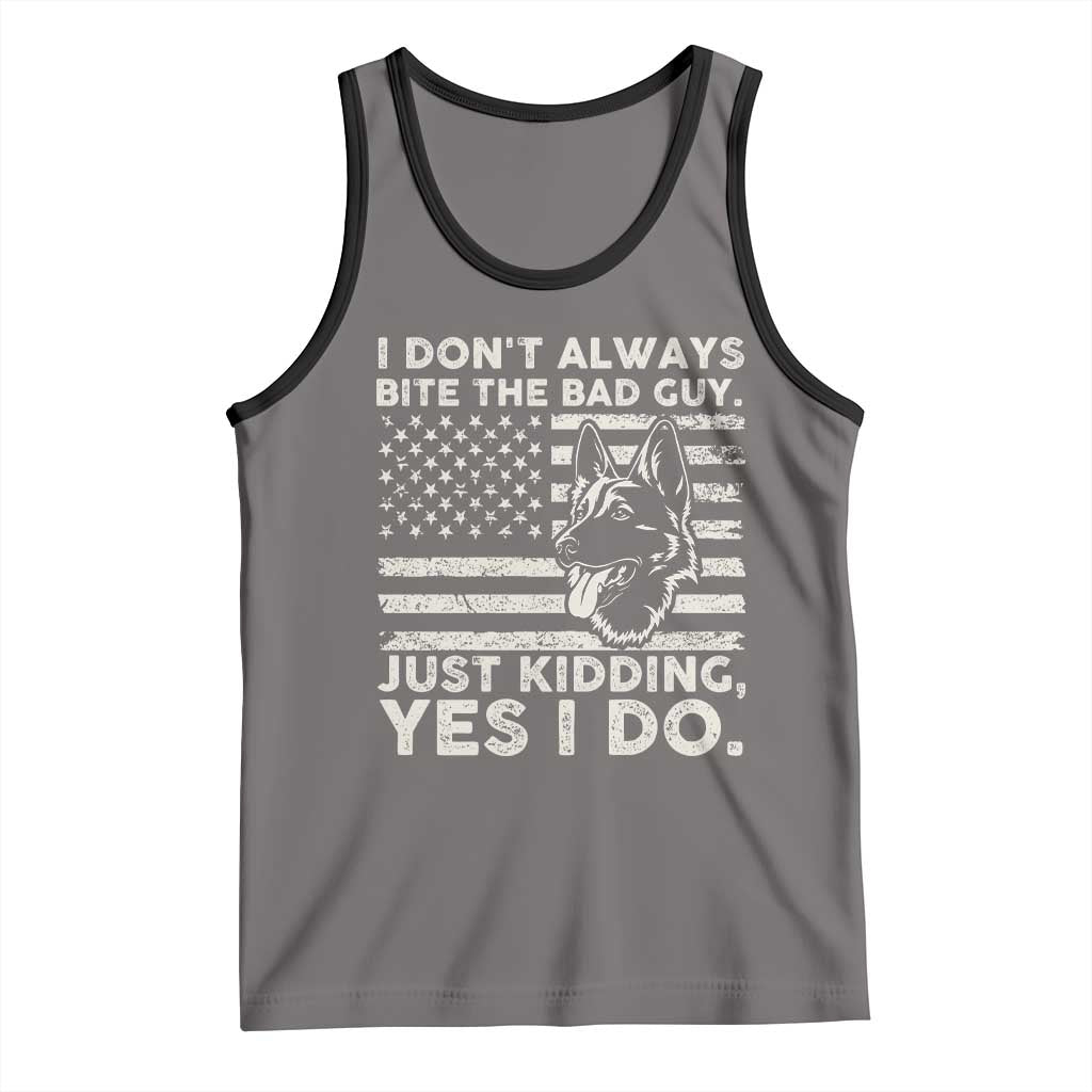 Funny K9 Tank Top Belgian Malinois American Flag Police Officer TS10 Deep Heather Black Print Your Wear