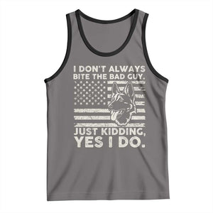 Funny K9 Tank Top Belgian Malinois American Flag Police Officer TS10 Deep Heather Black Print Your Wear