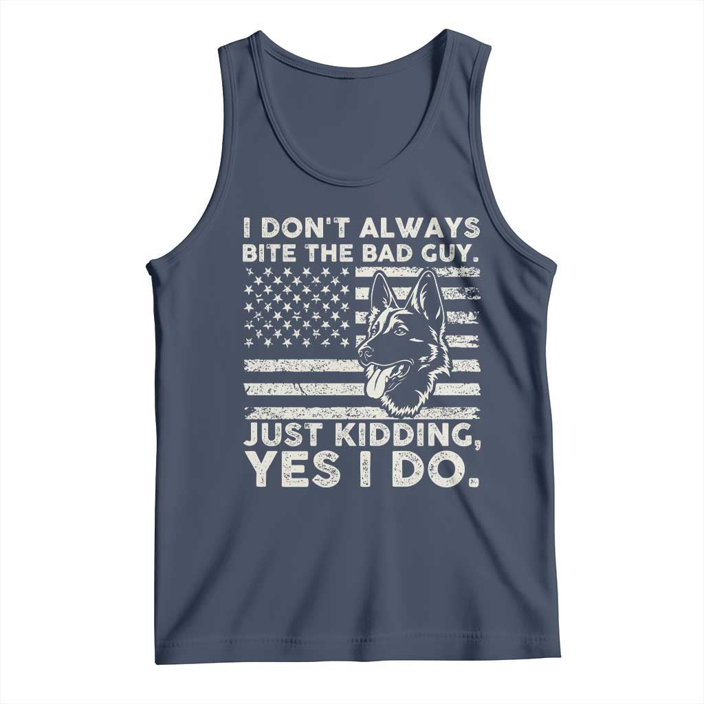Funny K9 Tank Top Belgian Malinois American Flag Police Officer TS10 Navy Print Your Wear