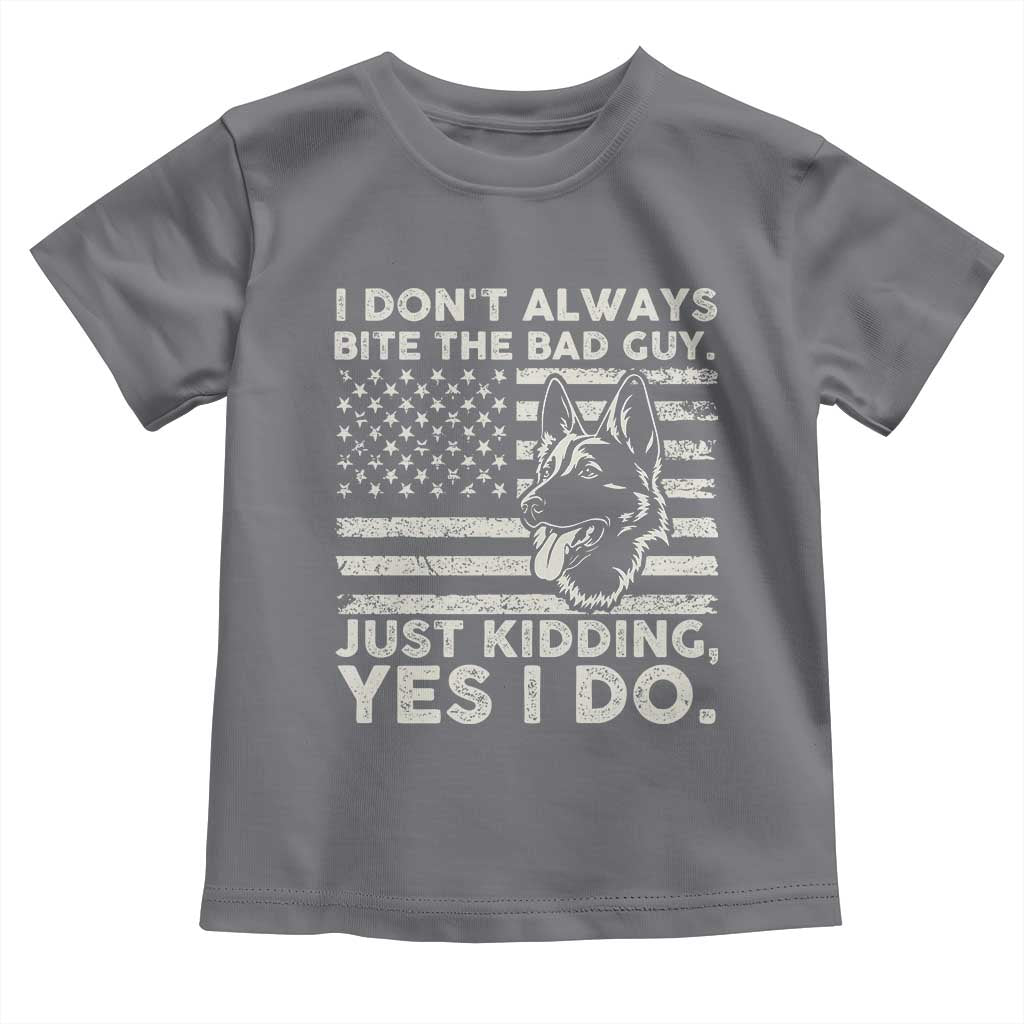 Funny K9 Toddler T Shirt Belgian Malinois American Flag Police Officer TS10 Charcoal Print Your Wear