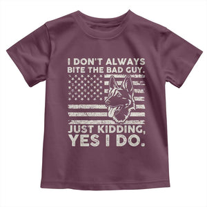 Funny K9 Toddler T Shirt Belgian Malinois American Flag Police Officer TS10 Maroon Print Your Wear