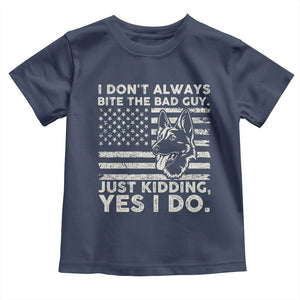 Funny K9 Toddler T Shirt Belgian Malinois American Flag Police Officer TS10 Navy Print Your Wear