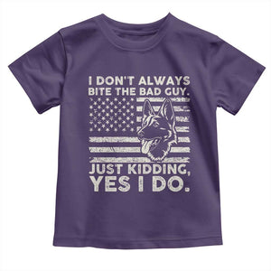 Funny K9 Toddler T Shirt Belgian Malinois American Flag Police Officer TS10 Purple Print Your Wear