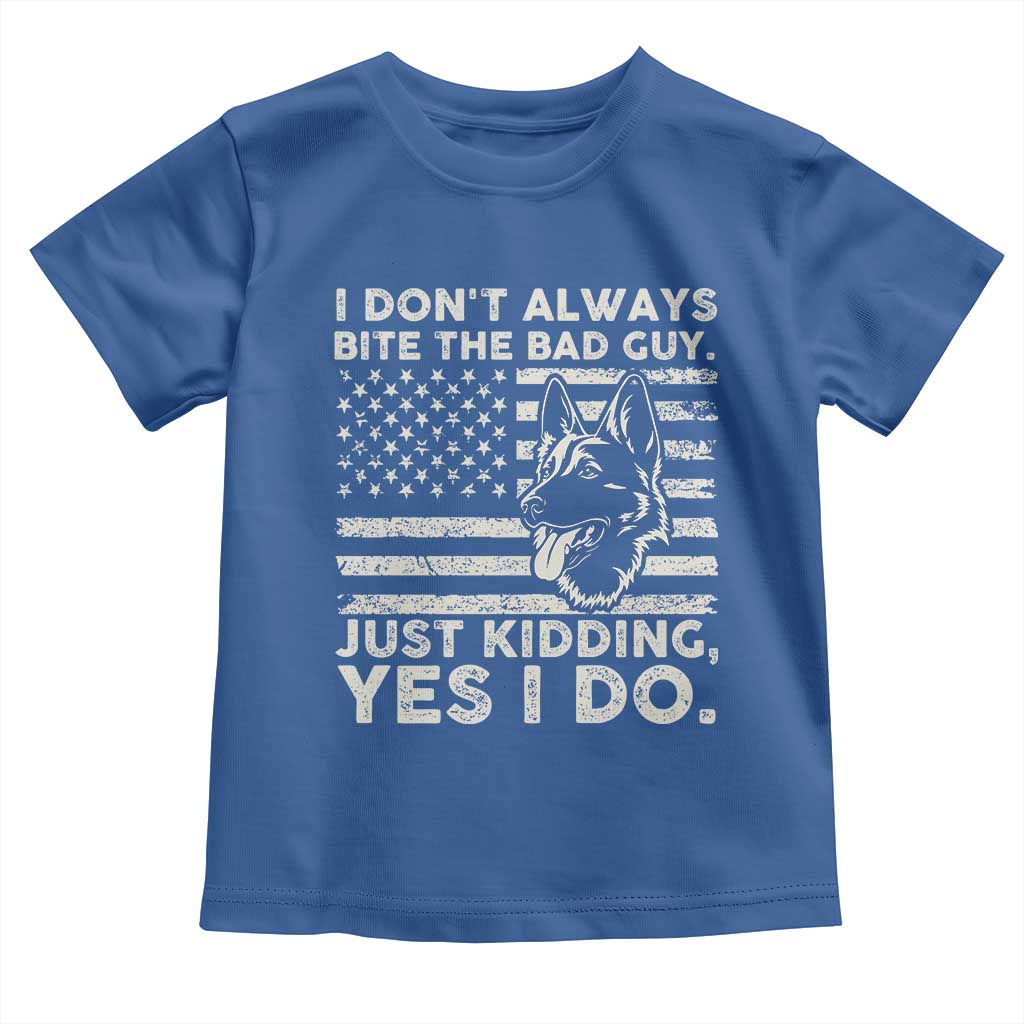 Funny K9 Toddler T Shirt Belgian Malinois American Flag Police Officer TS10 Royal Blue Print Your Wear