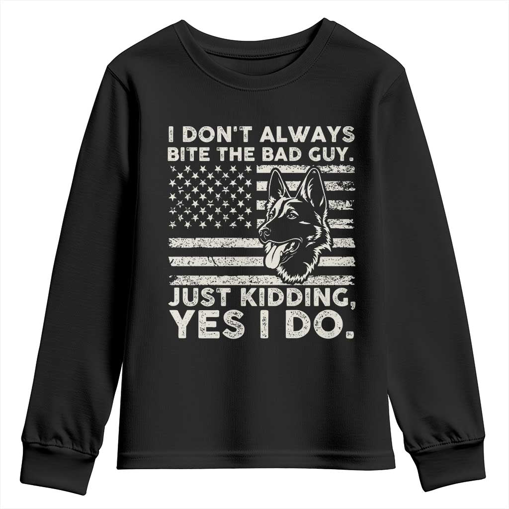 Funny K9 Youth Sweatshirt Belgian Malinois American Flag Police Officer TS10 Black Print Your Wear