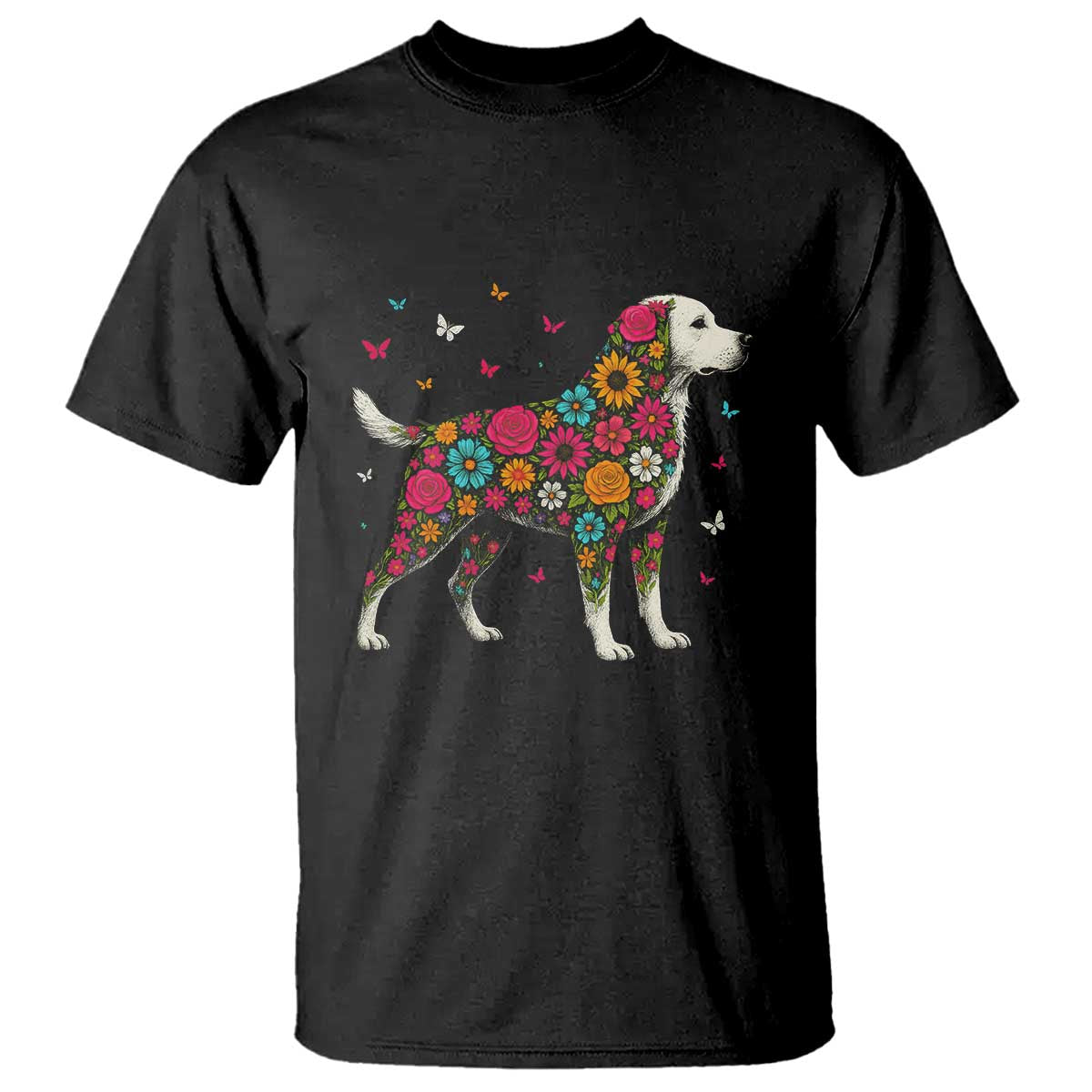 Labrador Dog Mom T Shirt Vintage Colorful Floral Flower Dog Lover TS10 Black Print Your Wear