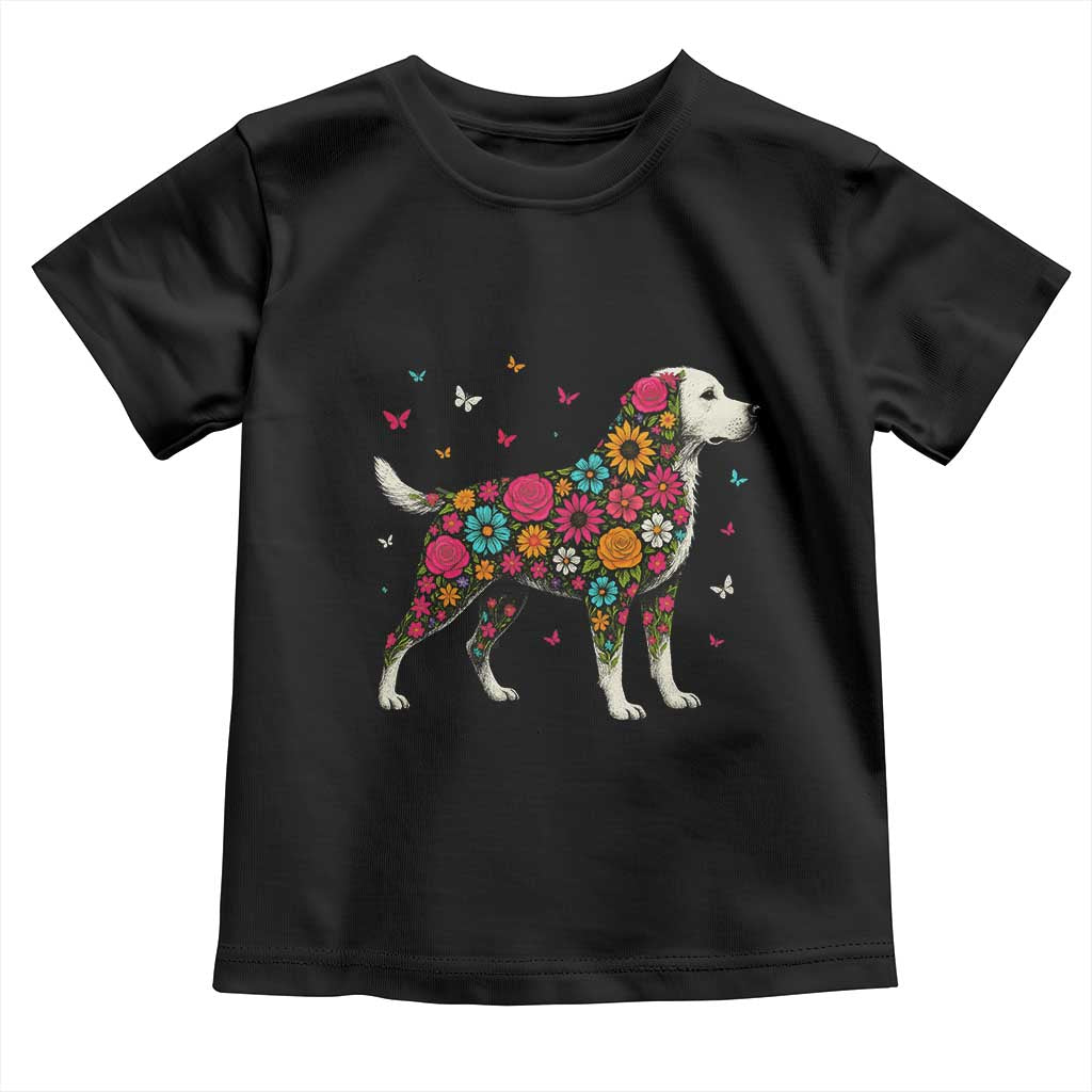 Labrador Dog Mom Toddler T Shirt Vintage Colorful Floral Flower Dog Lover TS10 Black Print Your Wear
