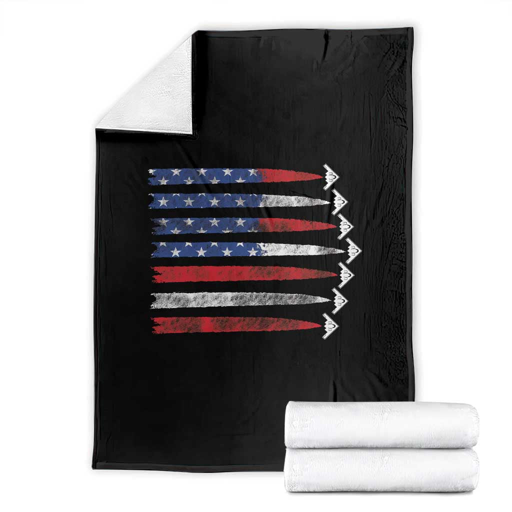 B2 Spirit Throw Blanket B-2 Stealth Bomber Aircraft American Flag Patriotic TS10 Black Print Your Wear