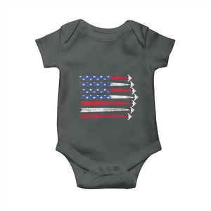 B2 Spirit Baby Onesie B-2 Stealth Bomber Aircraft American Flag Patriotic TS10 Dark Heather Print Your Wear
