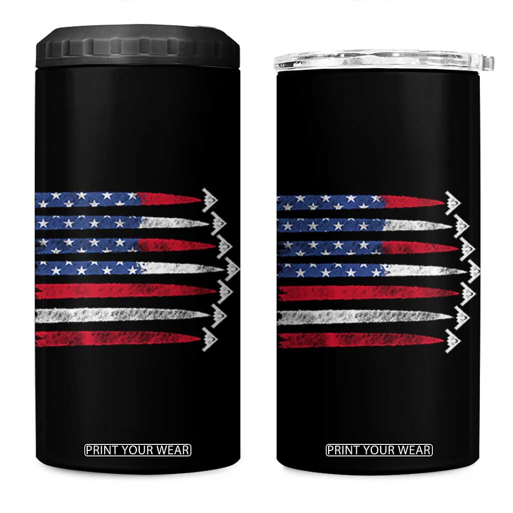 B2 Spirit 4 in 1 Can Cooler Tumbler B-2 Stealth Bomber Aircraft American Flag Patriotic TS10 One Size: 16 oz Black Print Your Wear