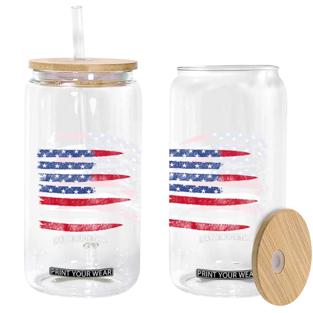 B2 Spirit Glass Can B-2 Stealth Bomber Aircraft American Flag Patriotic TS10 Print Your Wear